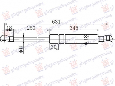 AMORTIZER GEPEK VRATA (632.5L-550N)