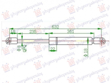 AMORTIZER GEPEK VRATA (632L-510N)