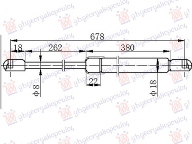 AMORTIZER GEPEK VRATA (678.5L-630N)