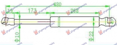 AMORTIZER GEPEK VRATA ALLROAD/KARAVAN 00- (480L-690N)