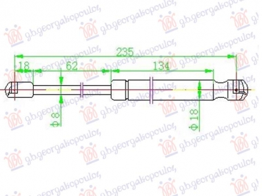 AMORTIZER GEPEK VRATA (COUPE/CABRIO) (FIKSNI KROV) (247L-185N)