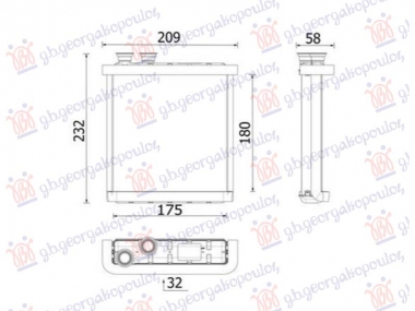 GREJAC KABINE BENZIN/DIZEL (180x175) (MAHLE BEHR PREMIUM LINE)