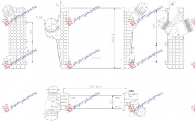 HLADNJAK INTERLULERA (2.0-3.0 BENZIN - 3.0 DIZEL) (DESNO) (258x294x64) (NISSENS)