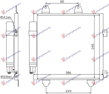 HLADNJAK KLIME 1.0 BENZIN - 1.4 HDi DIZEL (350x330x16) (KOYO)