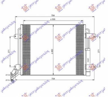 HLADNJAK KLIME 1.4 Tsi 2.0 TFSi BENZIN / 2.0 TDi DIZEL (540x450x16) (NRF)