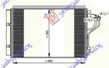 HLADNJAK KLIME 1.4/1.6i BENZIN (555x385x16) (MARELLI)