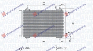 HLADNJAK KLIME 1.6-2.0HDi-MJET (550x360x16) 2006- (MARELLI)