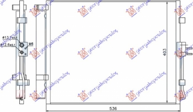 HLADNJAK KLIME 1.6 BENZIN - 1.6 CRDi DIZEL (495x400x16) (MARELLI)