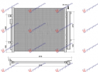 HLADNJAK KLIME 1.6 BENZIN/HIBRID - 2.2 DIZEL (500x430x16)
