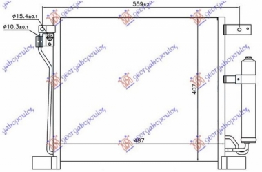 HLADNJAK KLIME 1.6 DIC TURBO BENZIN (485x400x16) (NISSENS)