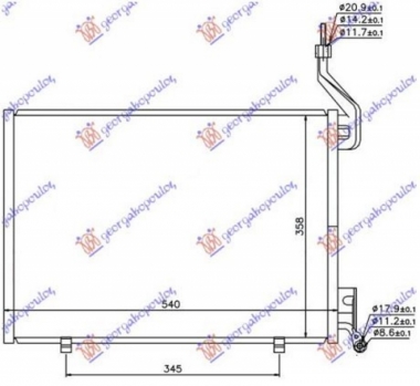 HLADNJAK KLIME 1.6 TDCi DIZEL (500x350x16) (NISSENS)