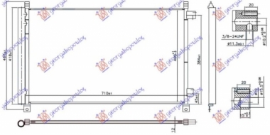 HLADNJAK KLIME 2.0/2.5 16v BENZIN (710x400x12) (KOYO)