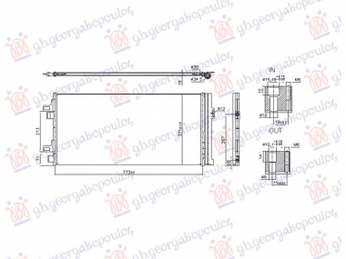 HLADNJAK KLIME 2.3 DIZEL MULTIJET (773x371x16) (NISSENS)