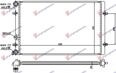 HLADNJAK KLIME BENZIN 1.9 TDI (540x360) (NISSENS)