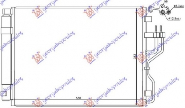 HLADNJAK KLIME ZA SVE MODELSE DIZEL (535x380x16) (CESKA) (MARELLI)
