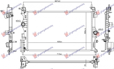 HLADNJAK MOTORA 1.0 TURBO BENZIN (MAN) (B10XFL 66KW) (620x370x16) (NRF)
