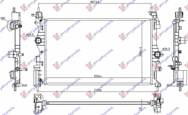 HLADNJAK MOTORA 1.0 TURBO BENZIN (MAN) (B10XFT 85KW) (620x369x16) (NRF)