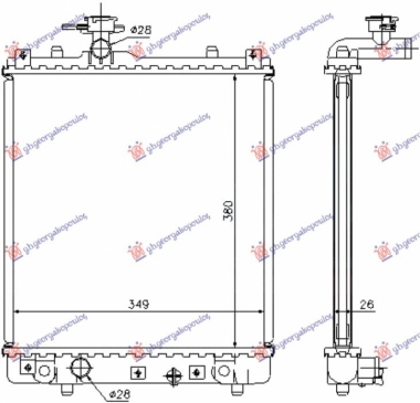 HLADNJAK MOTORA 1.0/1.2 BENZIN (MAN) (375x380x34) (OTVOREN SISTEM) (MEHANICKI SPOJ) (NRF)