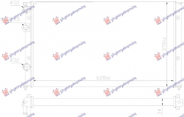 HLADNJAK MOTORA 1.0/1.4 BENZIN - 1.7 DIZEL (628x370) (MEHANICKI SPOJ)