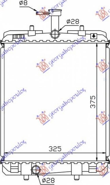 HLADNJAK MOTORA 1.0cc (+/-AC) (374x326) (MARELLI)