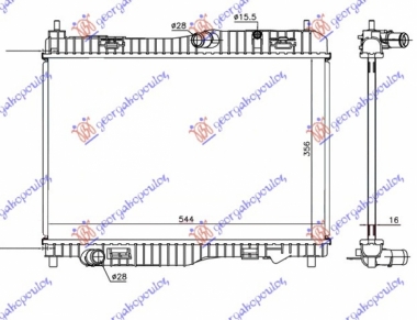 HLADNJAK MOTORA 1.0i 12V/1.0 (+/-AC) (55.8x35.2x1.8) (NRF)