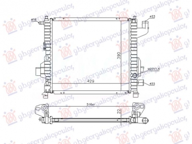 HLADNJAK MOTORA 1.1/1.2 BENZIN (+AC) (430x395) (NRF)