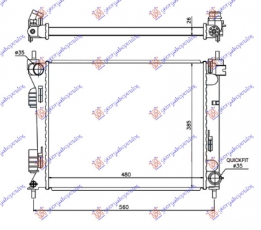 HLADNJAK MOTORA 1.1/1.4 CRDi (MAN) DIZEL (480x385x26) (INDIJA) (NRF)
