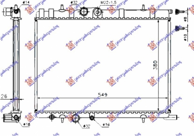 HLADNJAK MOTORA 1.1/1.4i 8V 1.6i 16V (38x55) -02 (VALEO)
