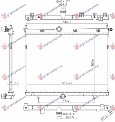 HLADNJAK MOTORA 1.2 BENZIN - 1.5 DIZEL - ELEK.POGON (538x380x16)