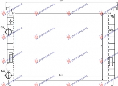 HLADNJAK MOTORA 1.2 BENZIN (519x348x26) 2000- (NRF)