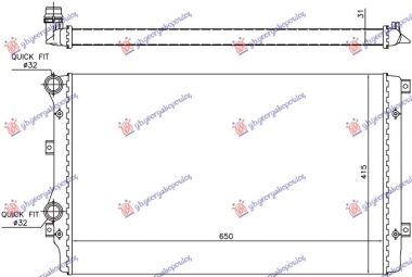HLADNJAK MOTORA 1.2/1.4/1.6/1.8 Tsi BENZIN - 1.9 TDi DIZEL (650x410) (MEHANICKI SPOJ) (VALEO)