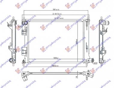 HLADNJAK MOTORA 1.2/1.4i BENZIN (MAN) (500x380x16) (VALEO)