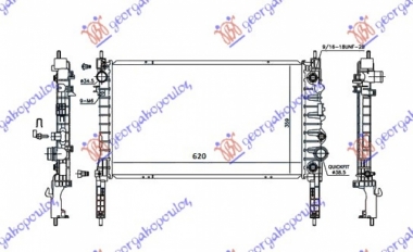 HLADNJAK MOTORA 1.4 16v TURBO BENZIN (AUTO) (620x360x26) (VALEO)