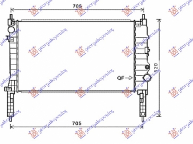 HLADNJAK MOTORA 1.4 16v TURBO BENZIN (MAN) (620x360x26) (NRF)