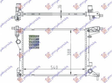 HLADNJAK MOTORA 1.4 (70KW) BENZIN (MAN) (540x410x16) (NRF)