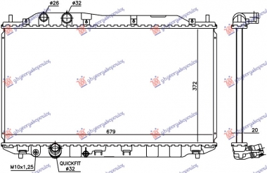 HLADNJAK MOTORA 1.4 BENZIN (MAN) (372x679) (BRZA SPOJNICA) (NISSENS)