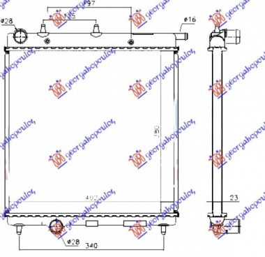 HLADNJAK MOTORA 1.4 HDi DIZEL (380x390) (MAHLE BEHR)