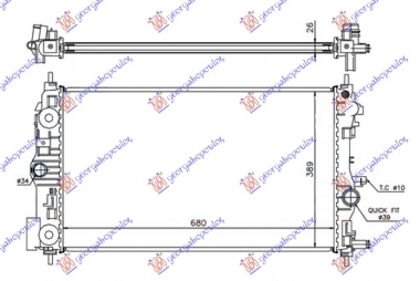 HLADNJAK MOTORA 1.4 TURBO (A14NET-B14NET) BENZIN (MAN) (680x390x26) (VALEO)