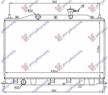 HLADNJAK MOTORA 1.4/1.6 (+/-AC) (370x650) (NRF)