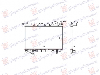 HLADNJAK MOTORA 1.4/1.6 BENZIN (+/-AC) (528x320) (CREVA 35-35) (NRF)