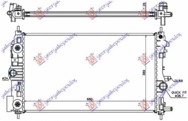 HLADNJAK MOTORA 1.4/1.6 TURBO BENZIN (AUTO) (680x395) (NRF)