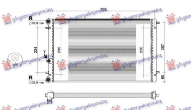HLADNJAK MOTORA 1.4/1.6i 16V - 1.9 TDI (+/-AC) (65x37.8) (NRF)