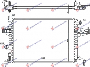 HLADNJAK MOTORA 1.4/1.8 (MAN) (+/-AC) (54x38) DIJAGONALNO (NISSENS)