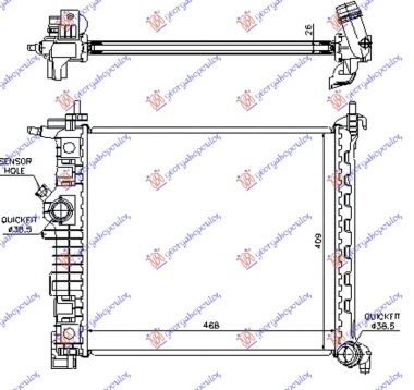 HLADNJAK MOTORA 1.4i 16v TURBO (A14NEL/T) (470x428) (NRF)