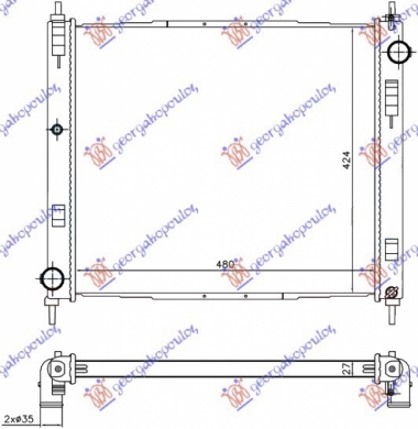 HLADNJAK MOTORA 1.5 DCi (478x444x27) (NRF)