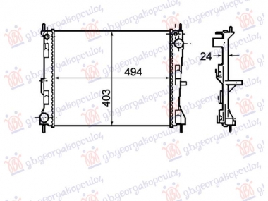 HLADNJAK MOTORA 1.5 DIZEL (-AC) (49.4x415x2.3) UK (NRF)