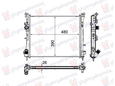 HLADNJAK MOTORA 1.5 DIZEL DCi 2003- (480x414x270) 74KW (NRF)