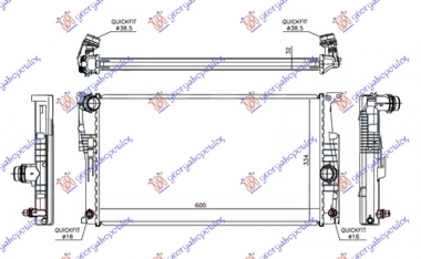 HLADNJAK MOTORA 1.5/2.0/3.0 (118i/ (125i N20 MOTOR) /135i) BENZIN (AUTO) (600x334x32) (NRF)