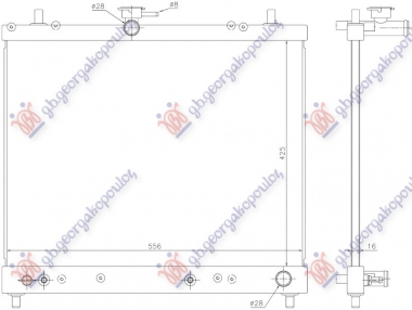 HLADNJAK MOTORA 1.5i 16V (MAN/AUTO) (42.5x55.5) (VALEO)