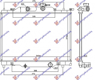 HLADNJAK MOTORA 1.5i BENZIN (375x540x16) (NRF)